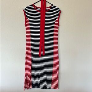 Tommy Hilfiger Striped Navy and Red Dress with tie size XS